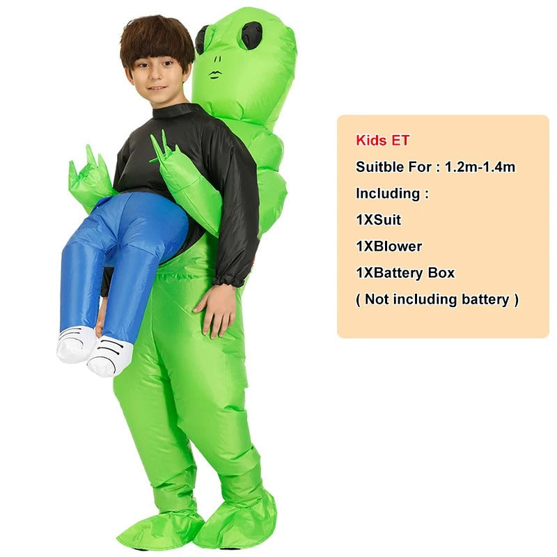 Inflatable Alien ET Costume – Giant Blow-Up Suit for Adults & Kids