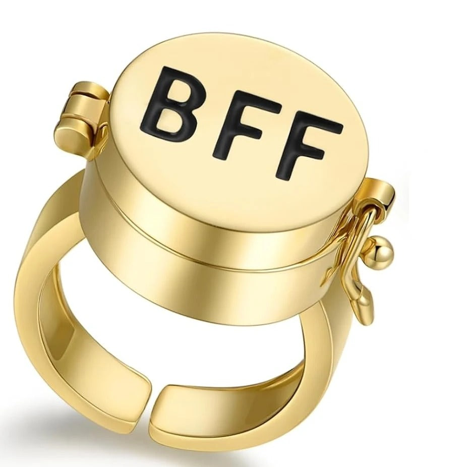 Spinner BFF Matching Friendship Rings – Rotating Open Band Forever Best Friend Rings