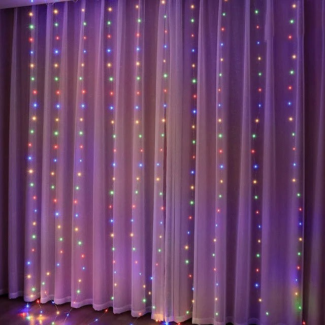 Christmas Lights Curtain Garland – Merry Christmas LED Fairy Light Decoration for Indoor Festive Display
