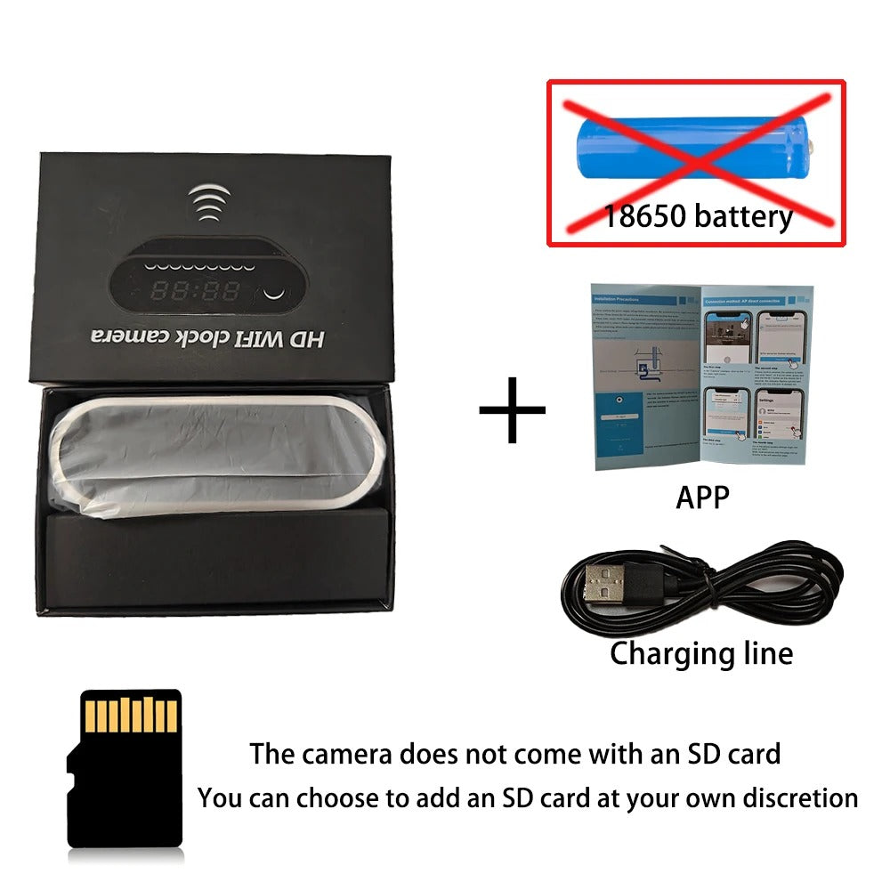 HD 1080P WiFi Clock Camera | Night Vision, Motion Detection & Remote Viewing