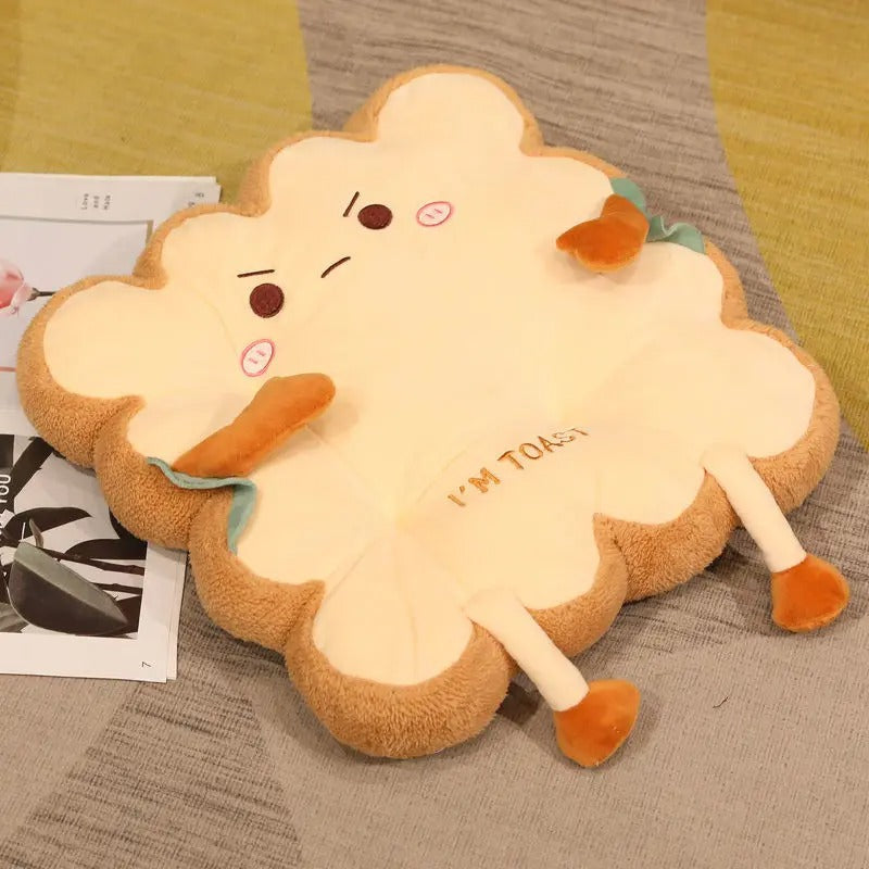 Kawaii Bread Toast Plush Cushion Doll – Cute Simulation Food Stuffed Toy for Kids & Home Decor
