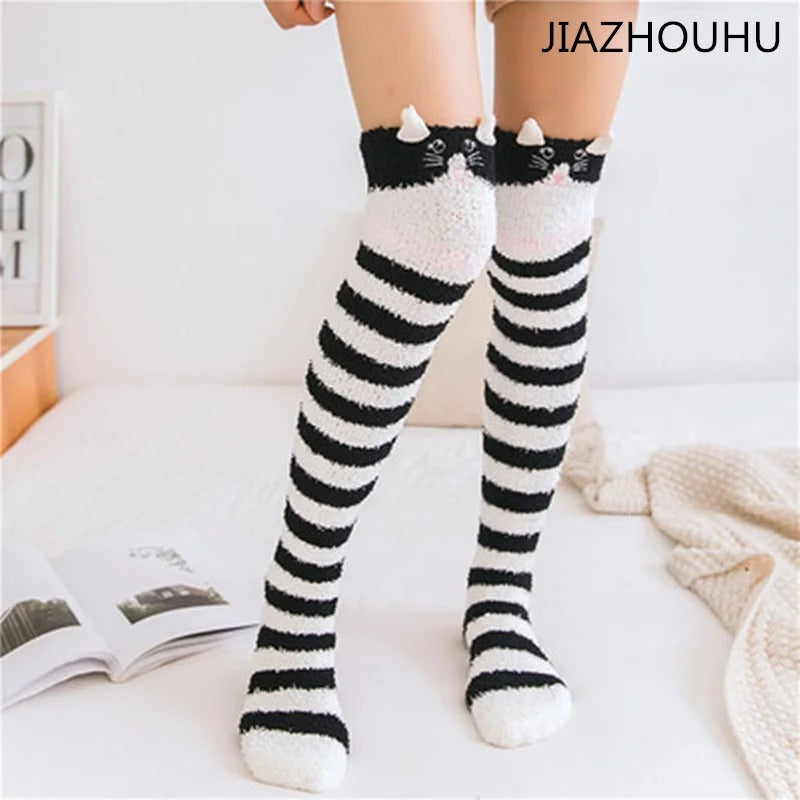 Women & Girls Knee Length Coral Fleece Warm Socks