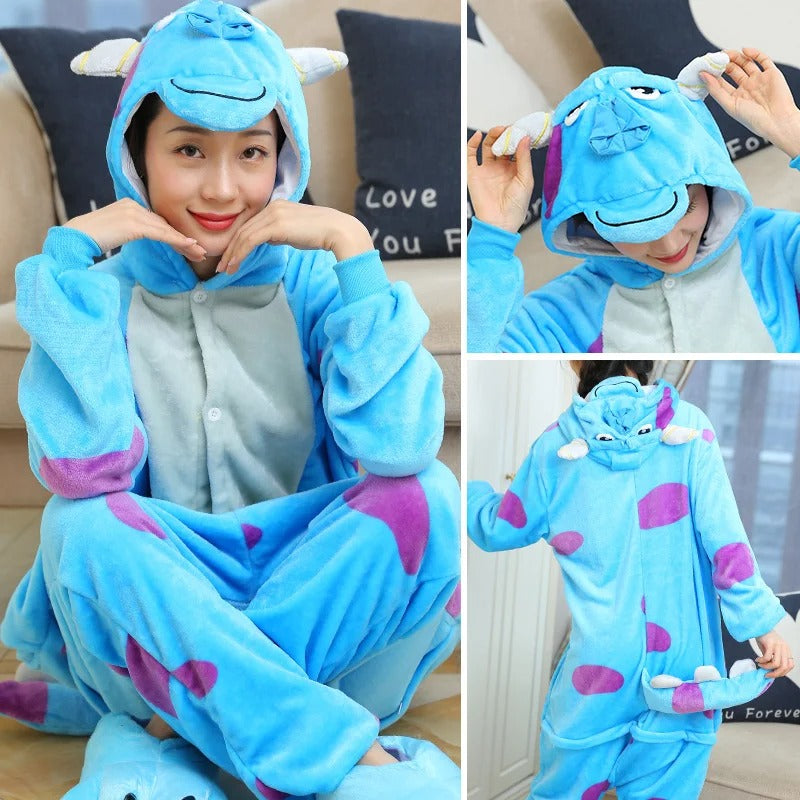 Rainbow Unicorn Kigurumi Onesie – Adorable Hooded Animal Pyjama Costume for Adults & Kids