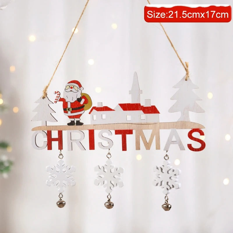 Gnome Santa Claus Wooden Hanging Ornament – Merry Christmas Tree & Wall Decoration