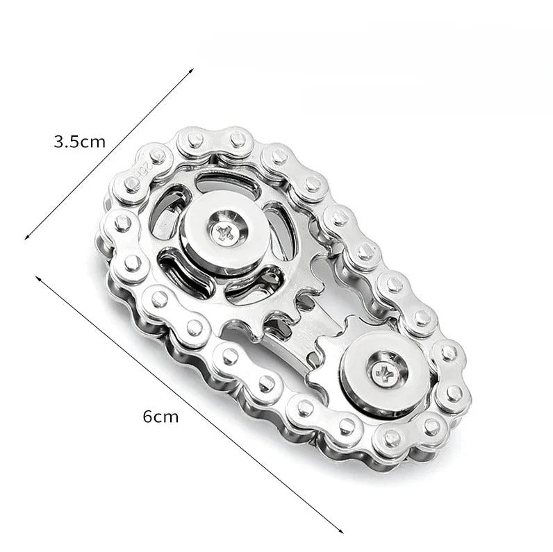 Metal Chain Flywheel Fingertip Gyro Spinner – Anti-Stress Fidget Toy | ADHD & Anxiety Relief
