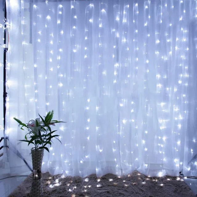 Christmas Lights Curtain Garland – Merry Christmas LED Fairy Light Decoration for Indoor Festive Display