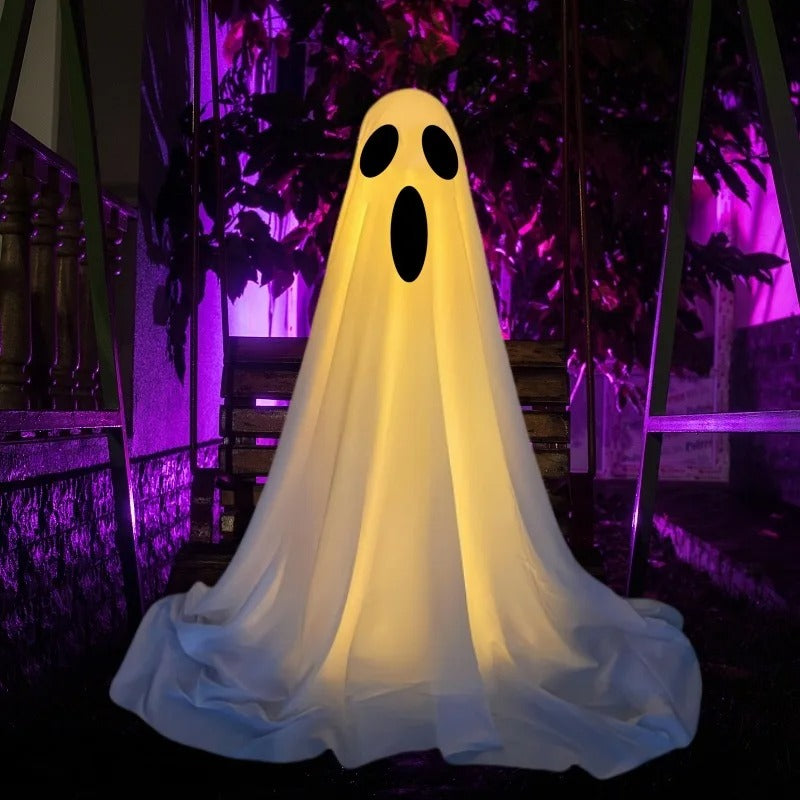 Spooky Ghost Halloween Décor Light – Standing Glowing Ghost Yard & Indoor Decoration
