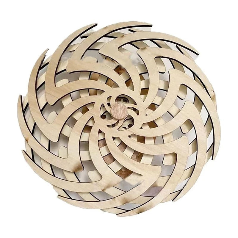 ✅ Handmade Wooden Kinetic Wall Art – Moving Retro Windmill Sculpture