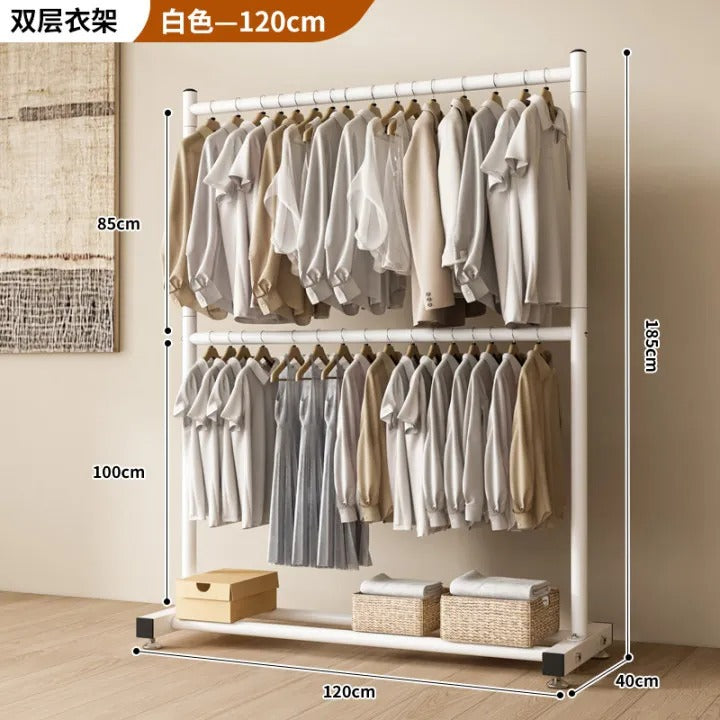 Double Layer Clothes Drying Rack - Heavy Duty Floor Standing Organizer