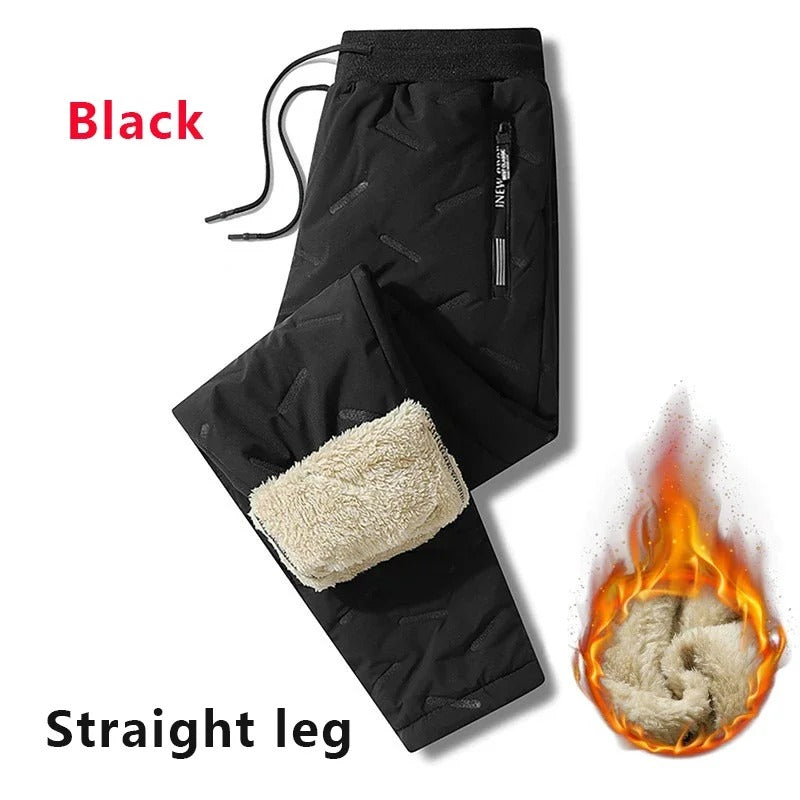 Men’s Winter Fleece Sweatpants – Plush Thick Lambswool Thermal Trousers for Cold Weather