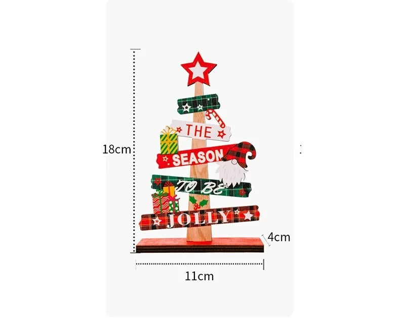Desktop Christmas Tree & Santa Claus DIY Wooden Decoration – Festive Desk Ornament & Craft Kit