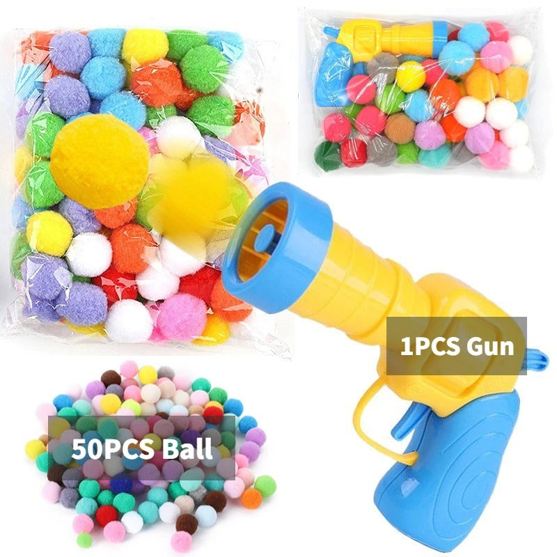 Plush Ball Shooting Gun Cat Toy – Interactive Indoor Cat Launcher Toy for Exercise & Play