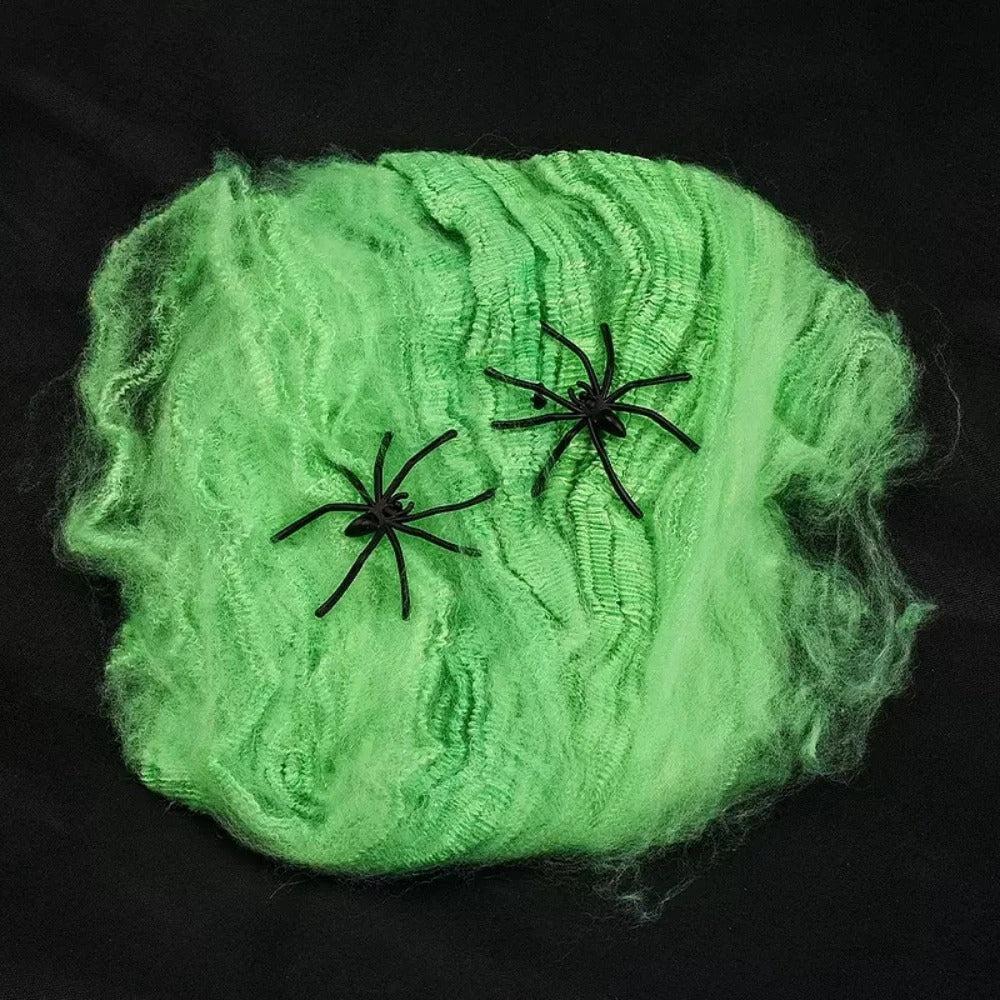 Halloween Artificial Spider Web & Cobweb Decoration – Stretchy Gothic Haunted House Decor