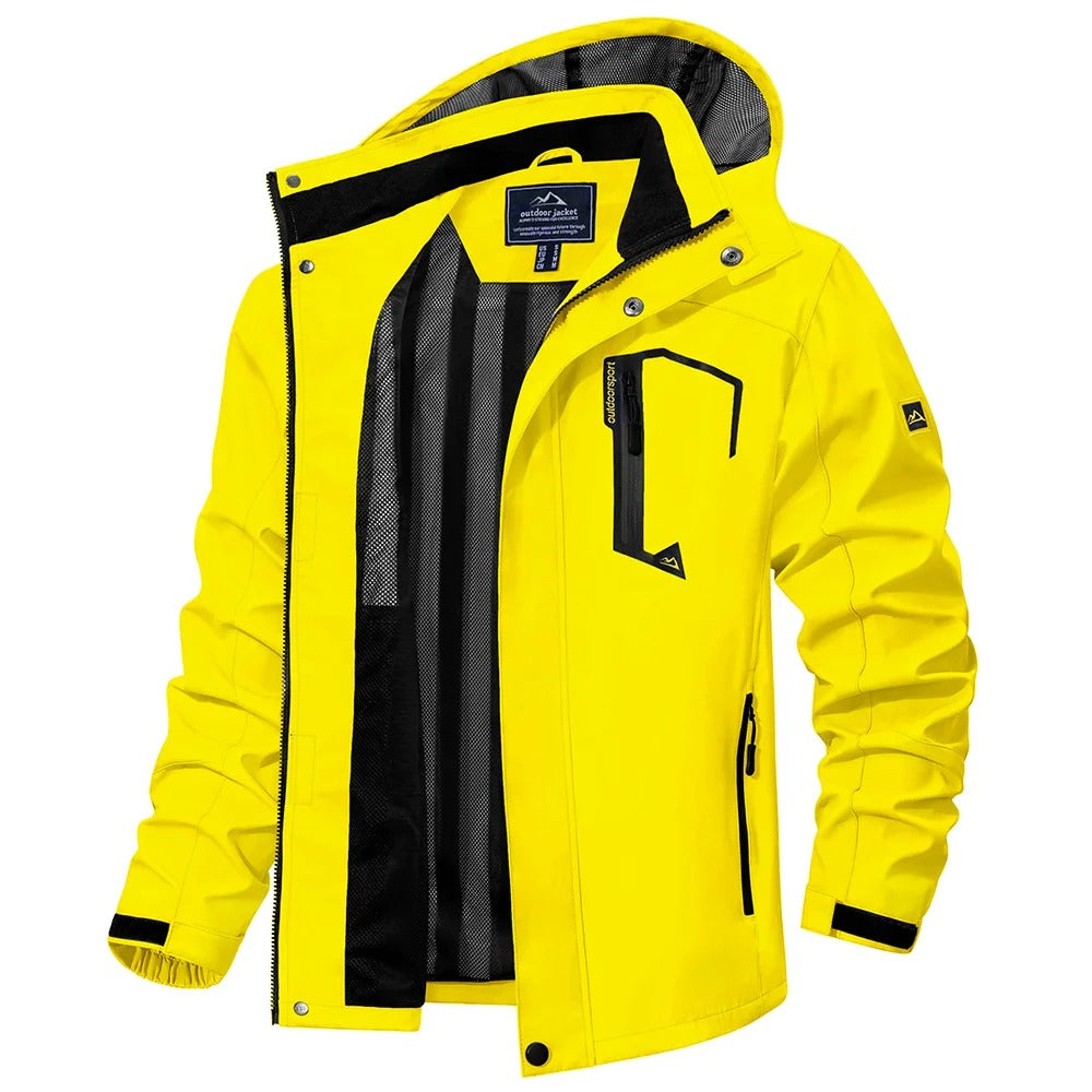 Men’s Waterproof Rain Jacket – Mesh Lined Lightweight Windproof Outdoor Coat