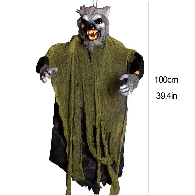 Halloween Hanging Decoration with Light-Up Eyes – Outdoor Yard Haunted House Party Prop