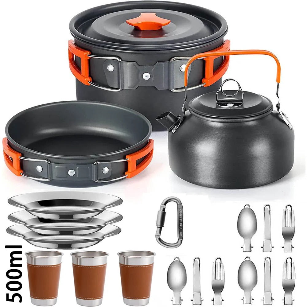 Portable Camping Cooking Set – Lightweight Outdoor Cookware Kit for Hiking & Travel