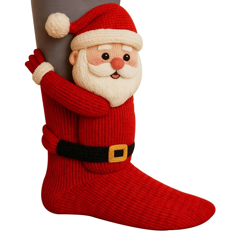 Three-Dimensional Cat Printed Mid Tube Socks