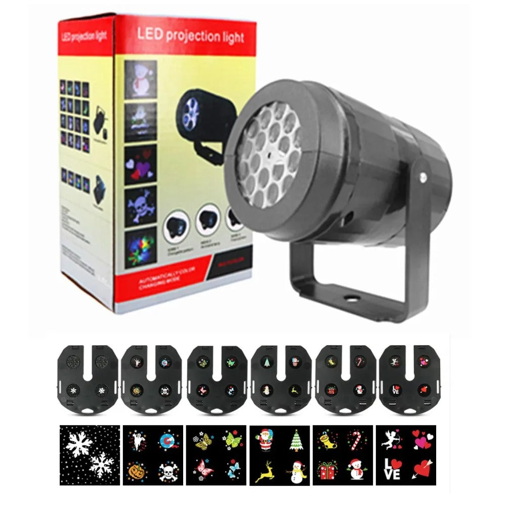 Christmas LED Laser Snowflake Projector Light – 4W Rotating Stage Light for Party & Festive Decoration