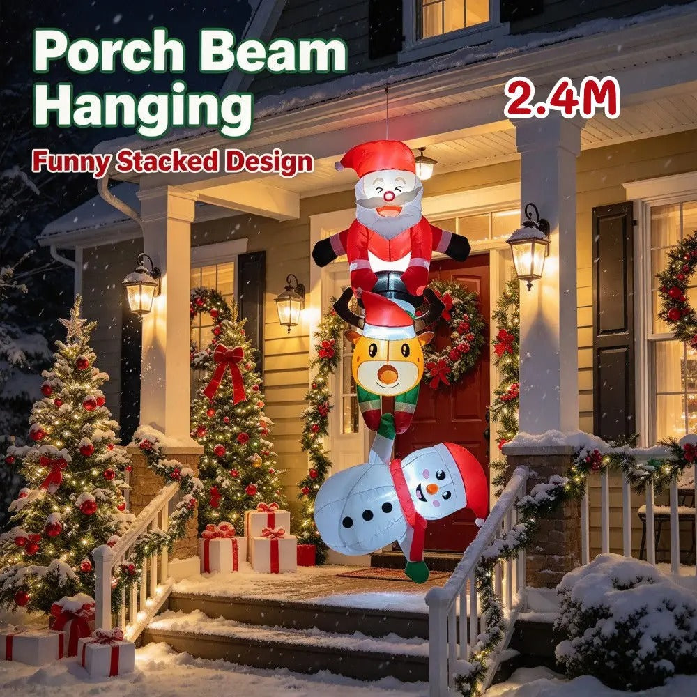Christmas Inflatable Decoration  Suspended Elderly And Seated Elf  with Built-In LED Lights