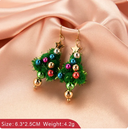 Christmas Snowman Earrings - Festive Bells Dangle Drop Earrings for Women