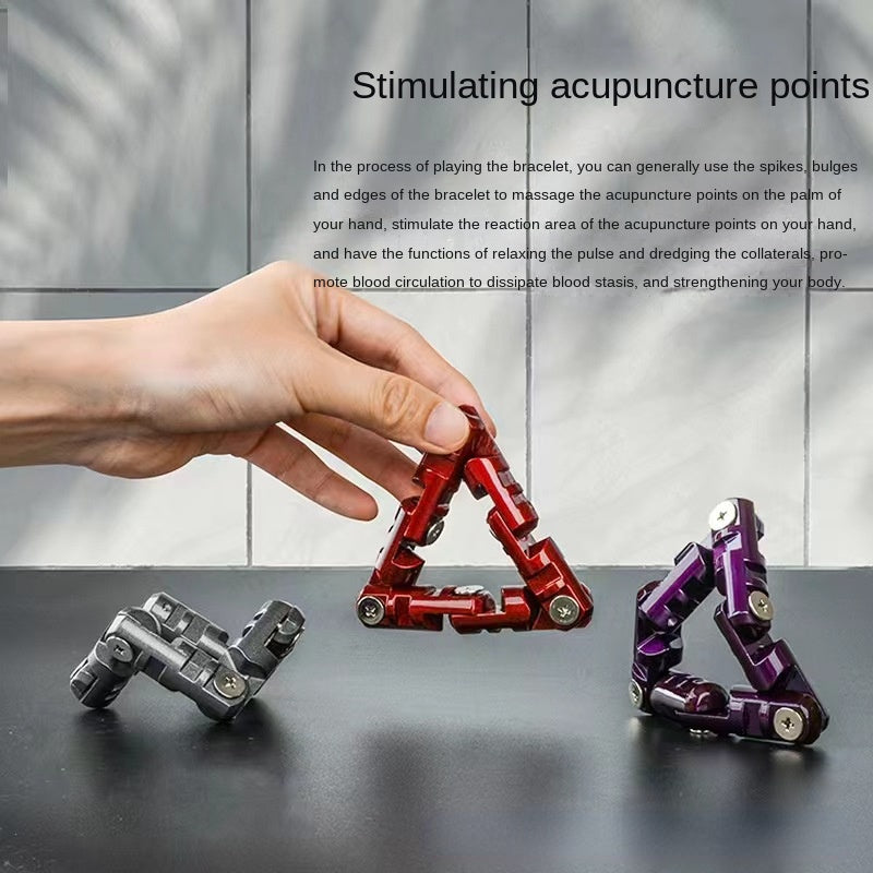 Infinite Flip Chain Fidget Toy - Metal Alloy Stress Relief Bracelet