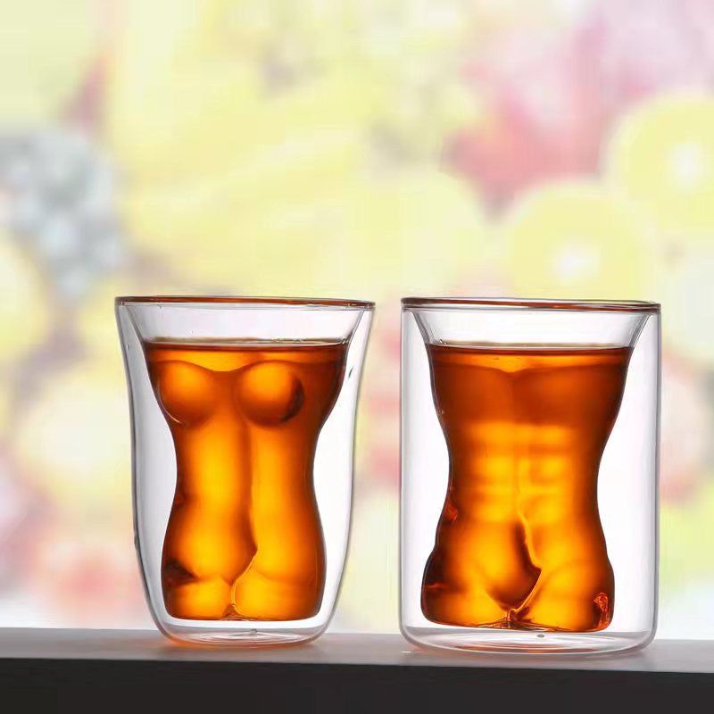 Novelty Figure Shape Glass Mug - Unique Borosilicate Coffee & Tea Cup