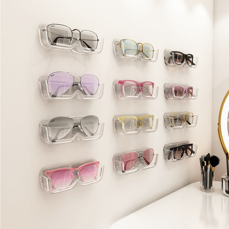 Wall-Mounted Glasses Holder - Adhesive Eyewear Organizer Storage Rack