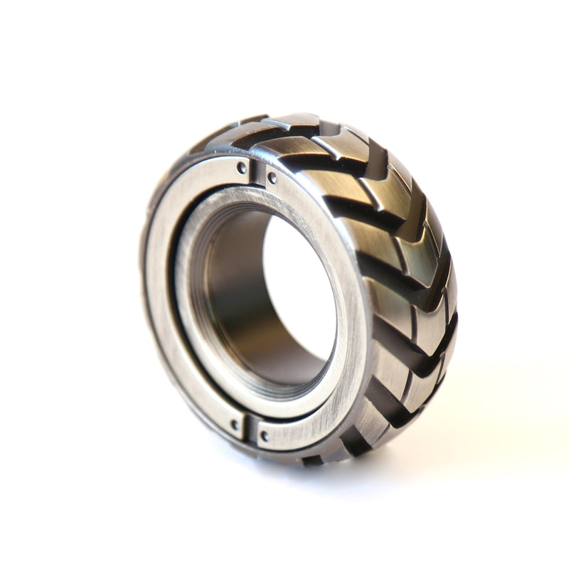 Ratchet Wheel Fidget Ring - Magnetic Metal Slider for Stress Relief & ADHD