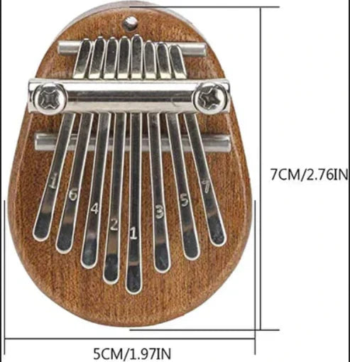 Wooden Mini 8 Keys Pocket Kalimba - Portable Thumb Piano