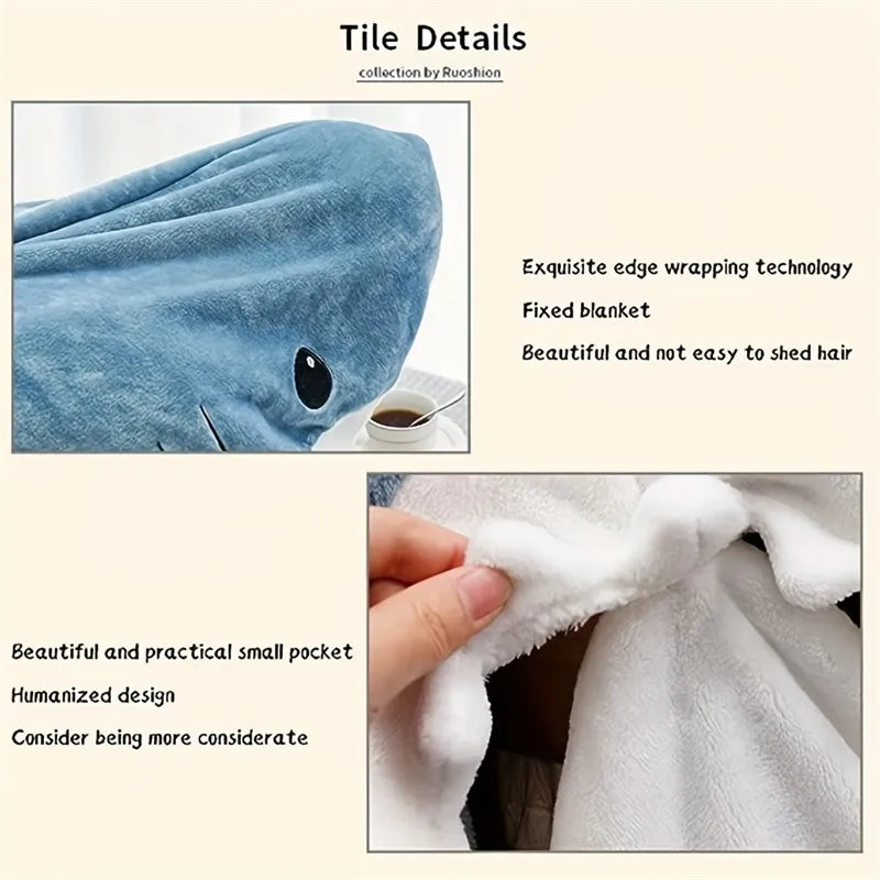 Shark Sleeping Bag - Wearable Shark Blanket Pajamas for Kids & Adults