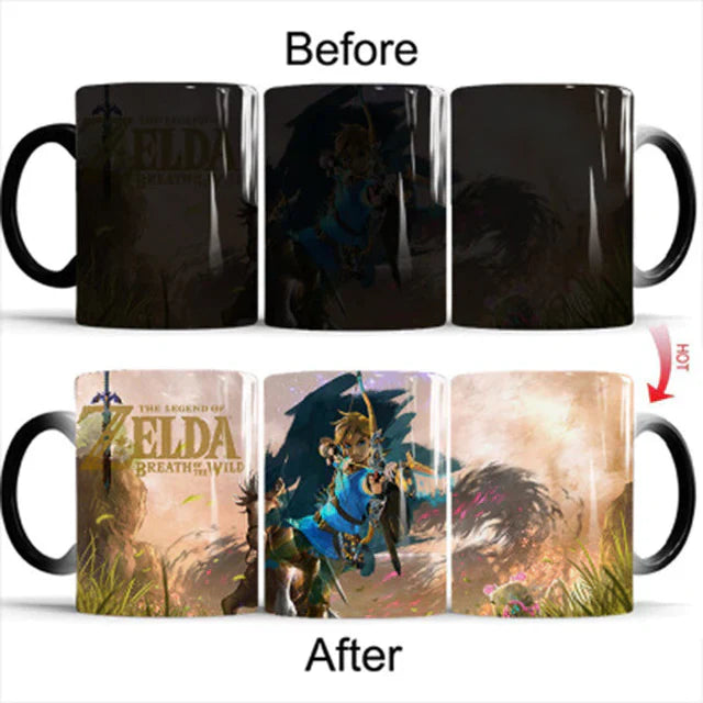 350mL Zelda Color Changing Magic Mug – Heat Activated Ceramic Coffee Cup