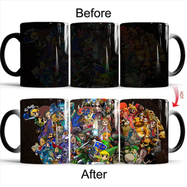350mL Zelda Color Changing Magic Mug – Heat Activated Ceramic Coffee Cup