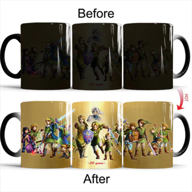 350mL Zelda Color Changing Magic Mug – Heat Activated Ceramic Coffee Cup