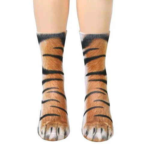 Animal Paw Socks – Cute Novelty Fluffy Paw Print Socks for Women & Kids