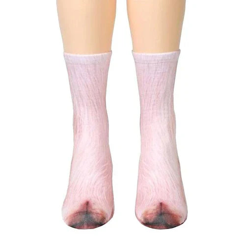Animal Paw Socks – Cute Novelty Fluffy Paw Print Socks for Women & Kids