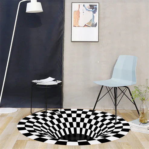 3D Carpet Round Floormat - Non-Slip Area Rug with 3D Pattern