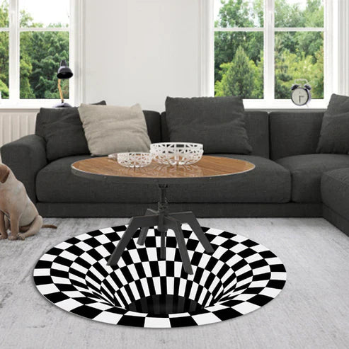 3D Carpet Round Floormat - Non-Slip Area Rug with 3D Pattern