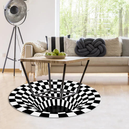 3D Carpet Round Floormat - Non-Slip Area Rug with 3D Pattern