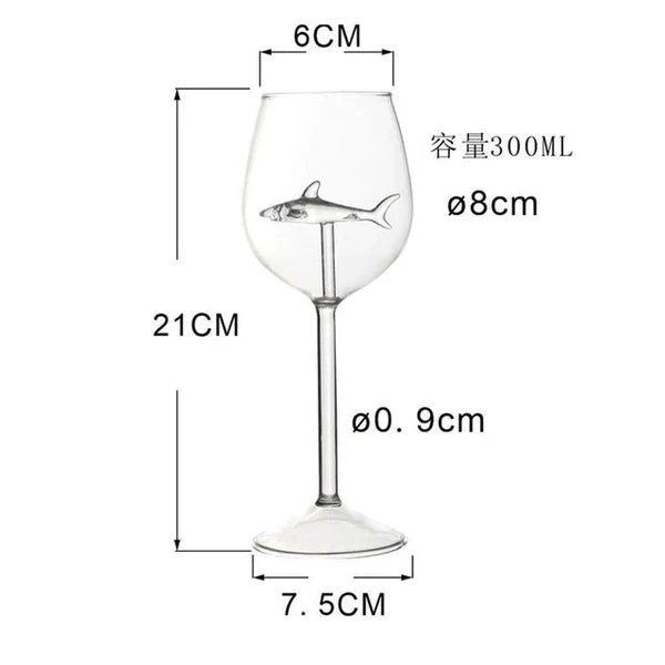 Shark Wine Glass – Novelty Red Wine Glass with Shark Design