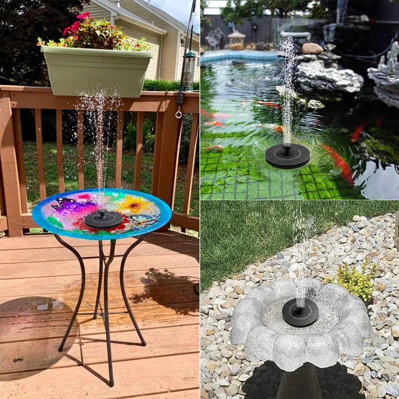 Solar Powered Water Fountain Pump – Floating Bird Bath Fountain with 4 Interchangeable Nozzles
