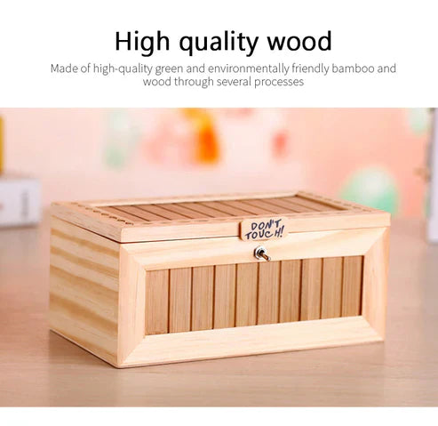 Don't Touch Wooden Box – Funny Novelty Prank Reaction Toy Gift