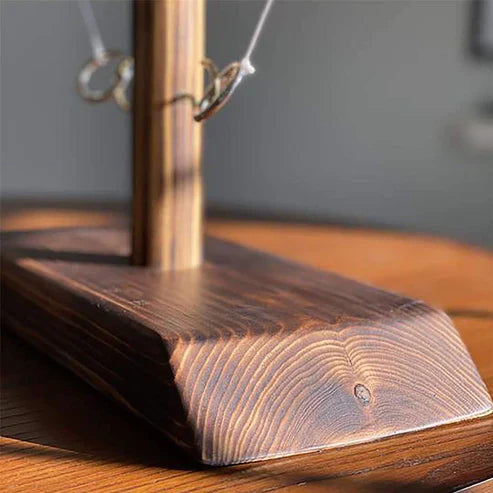 Hook Ring Toss Interactive Game - Wooden Ladder Party Game