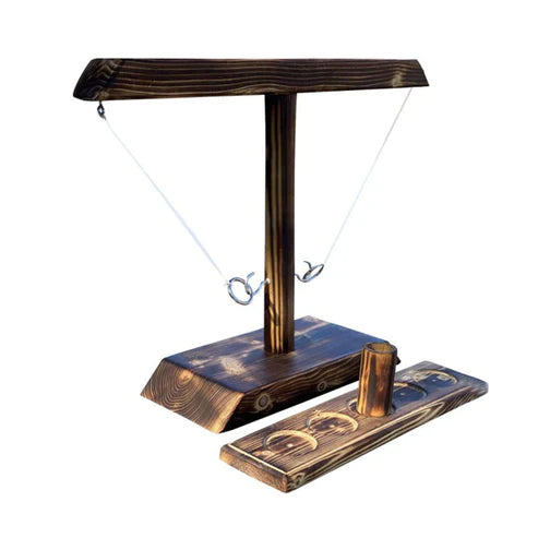 Hook Ring Toss Interactive Game - Wooden Ladder Party Game