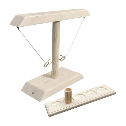 Hook Ring Toss Interactive Game - Wooden Ladder Party Game