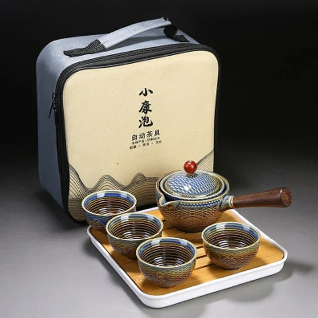 Chinese Gongfu Tea Set – 360° Rotation Ceramic Tea Maker & Infuser Cup for Pu’er