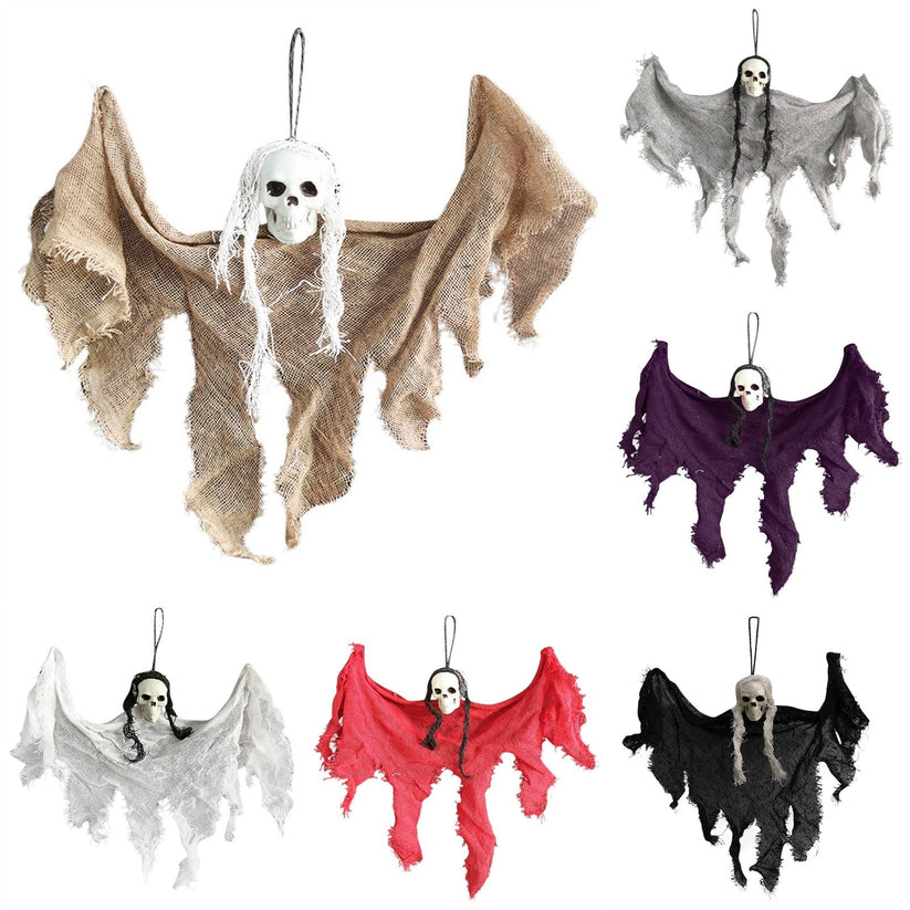 Halloween Skull Ghost Hanging Decoration – Spooky Indoor & Outdoor Festive Decor