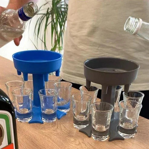 6 Shot Dispenser with Cups - Party Drink Dispenser Set