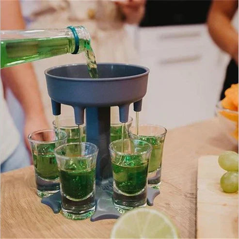 6 Shot Dispenser with Cups - Party Drink Dispenser Set