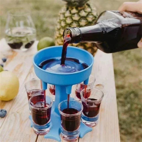 6 Shot Dispenser with Cups - Party Drink Dispenser Set