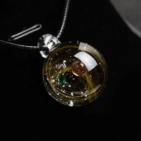 Universe Bead Planets Pendant Necklace – Solar System Galaxy Jewellery Gift